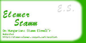 elemer stamm business card